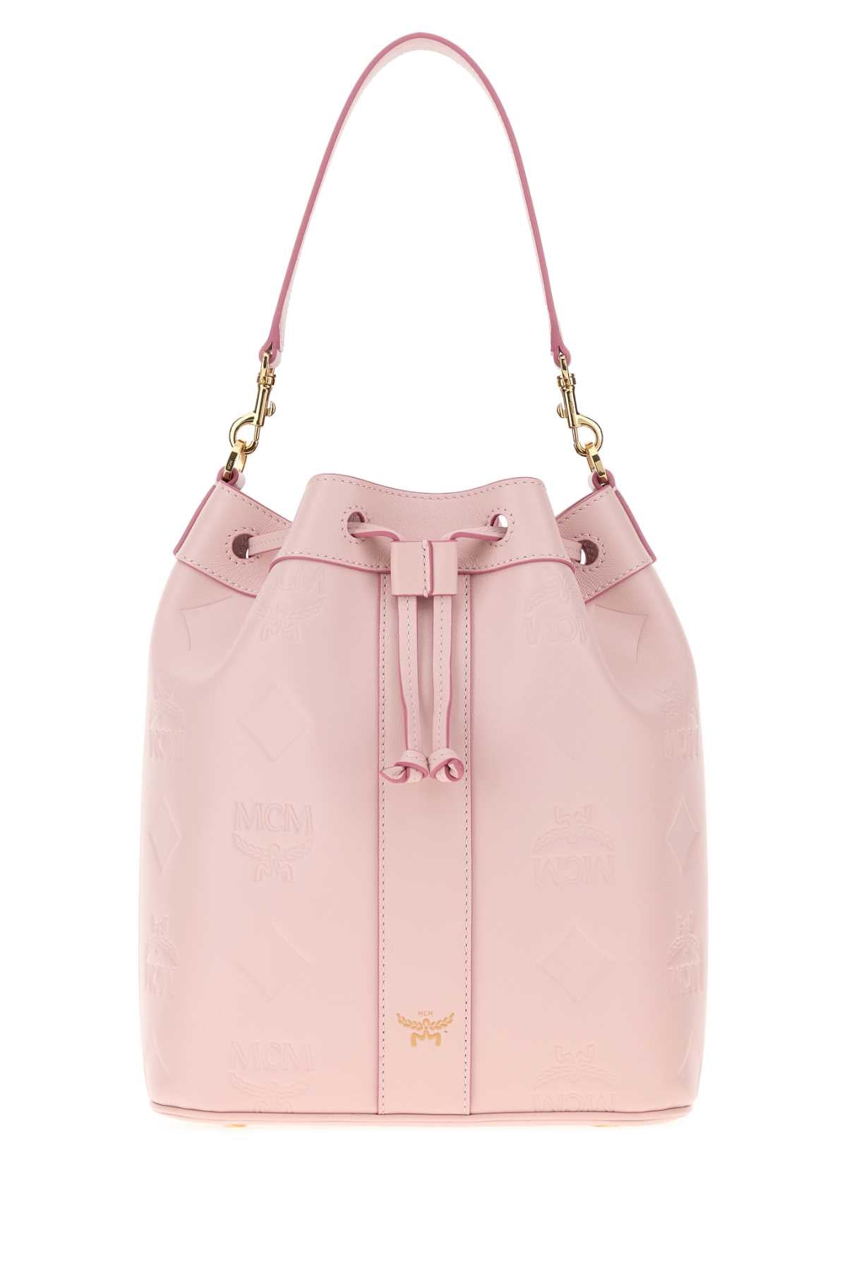Mcm Women Pink Leather Bucket Bag MCM