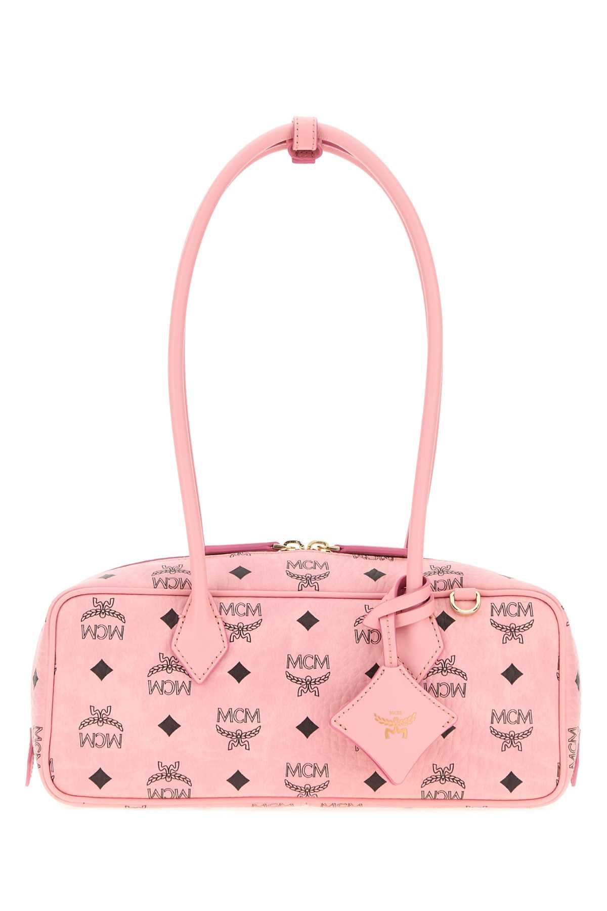 Mcm Unisex Printed Canvas Small Aren Shoulder Bag MCM
