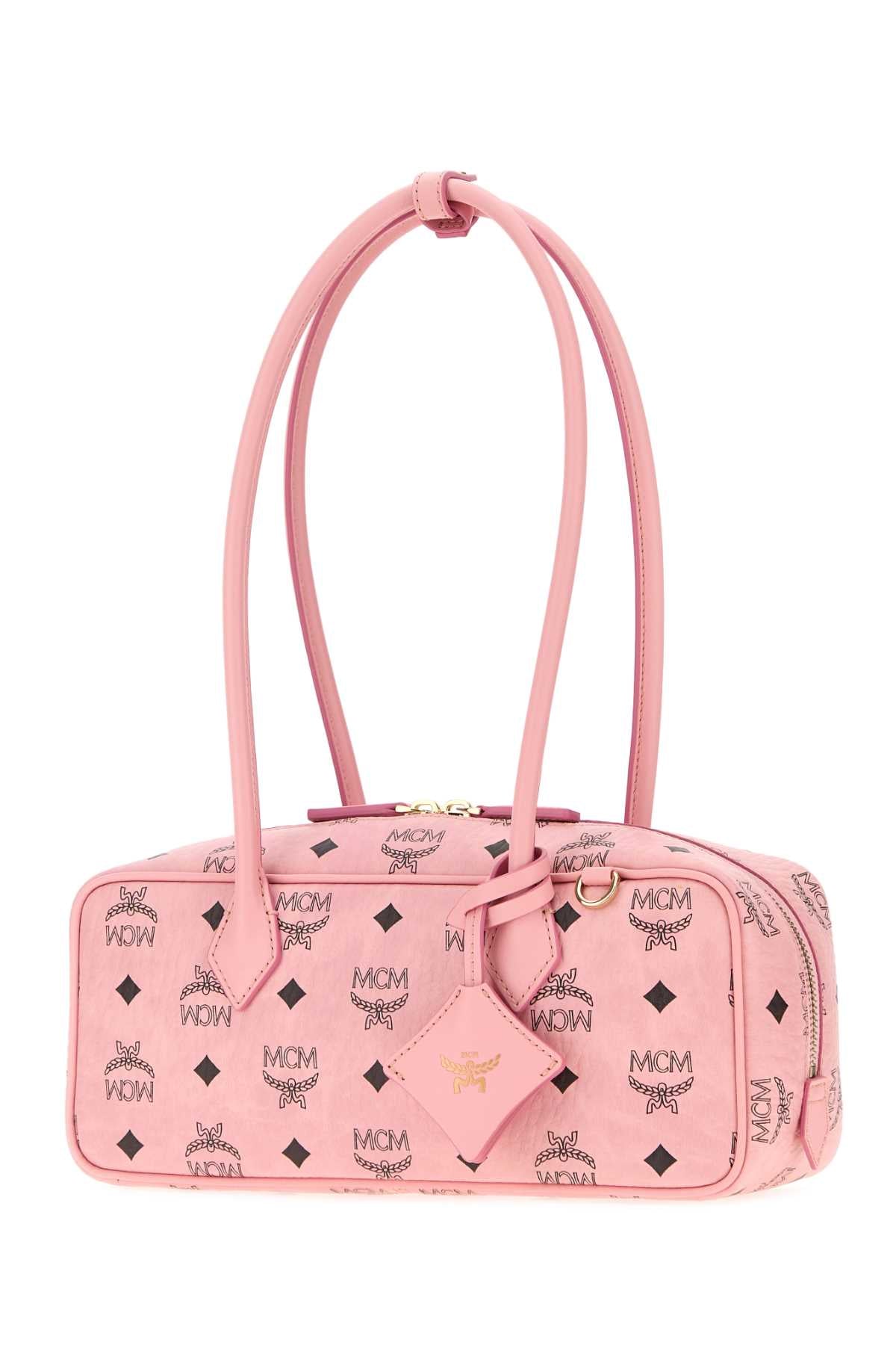 Mcm Unisex Printed Canvas Small Aren Shoulder Bag MCM