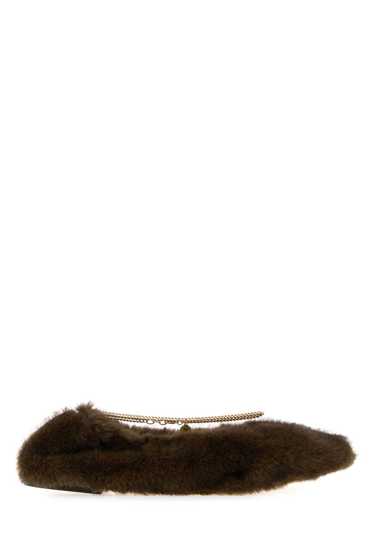 Stella Mccartney Women Ballerina Fff Mink Plush Fabric W/ Chain Detail STELLA MCCARTNEY