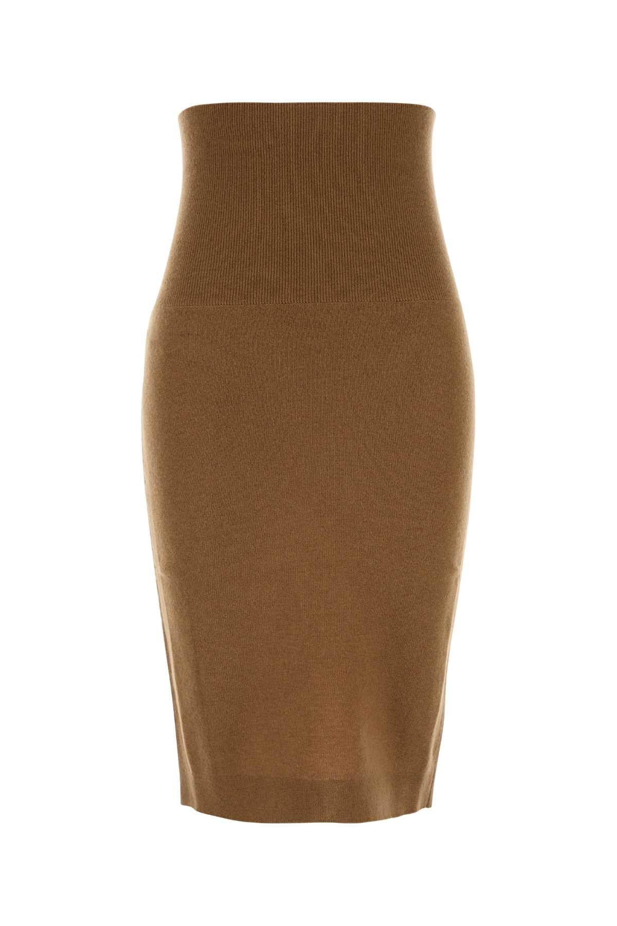 Stella Mccartney Women Camel Wool Skirt STELLA MCCARTNEY