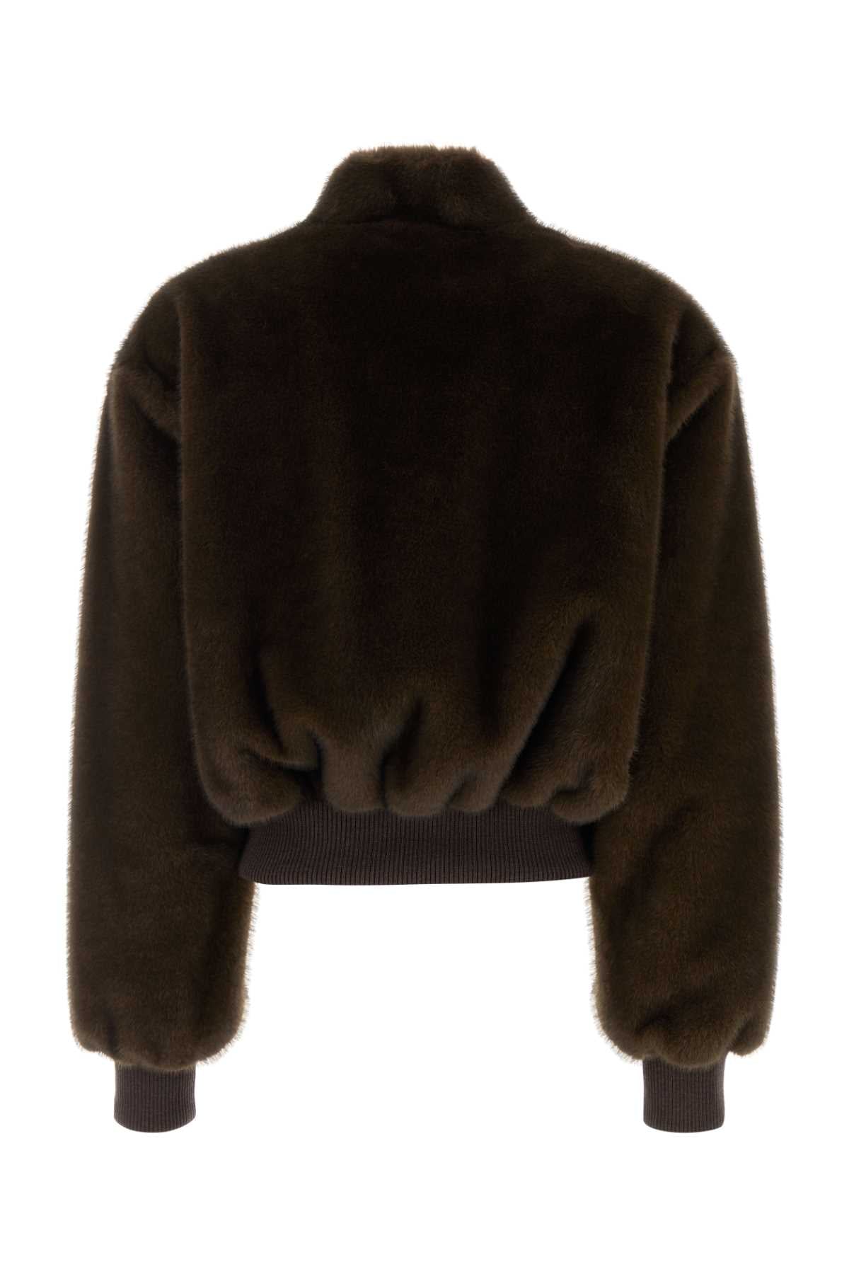 Stella Mccartney Women Brow Eco Fur Bomber Jacket STELLA MCCARTNEY