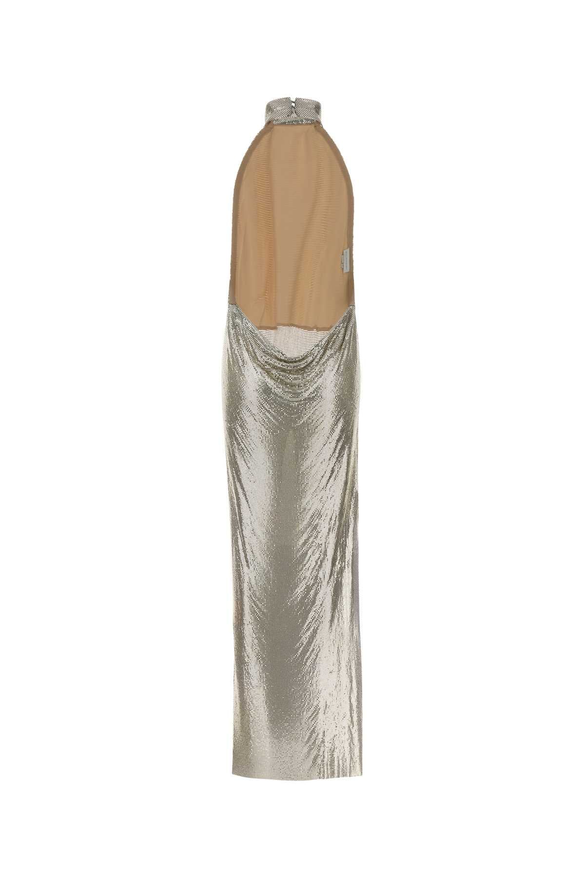 Stella Mccartney Women Silver Metal Knit Long Dress STELLA MCCARTNEY