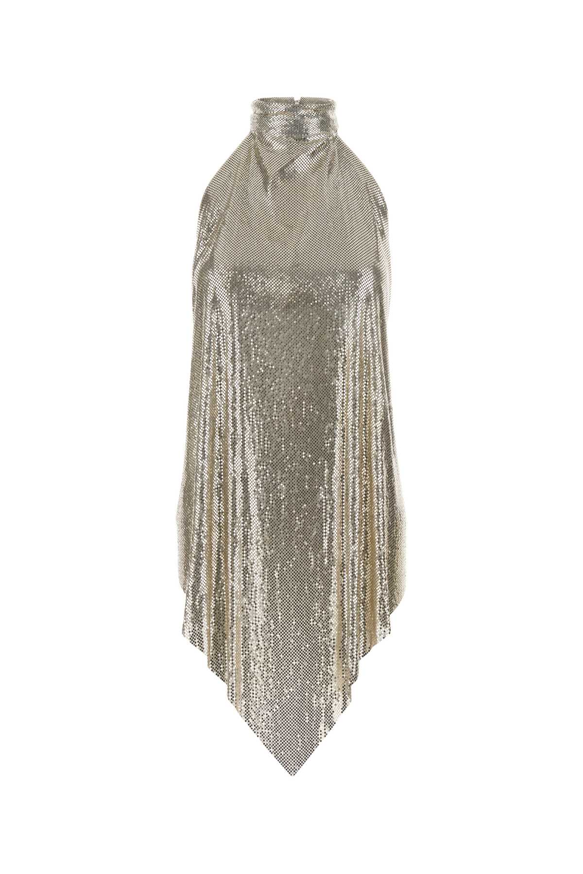 Stella Mccartney Women Silver Metal Metal Knit Top STELLA MCCARTNEY