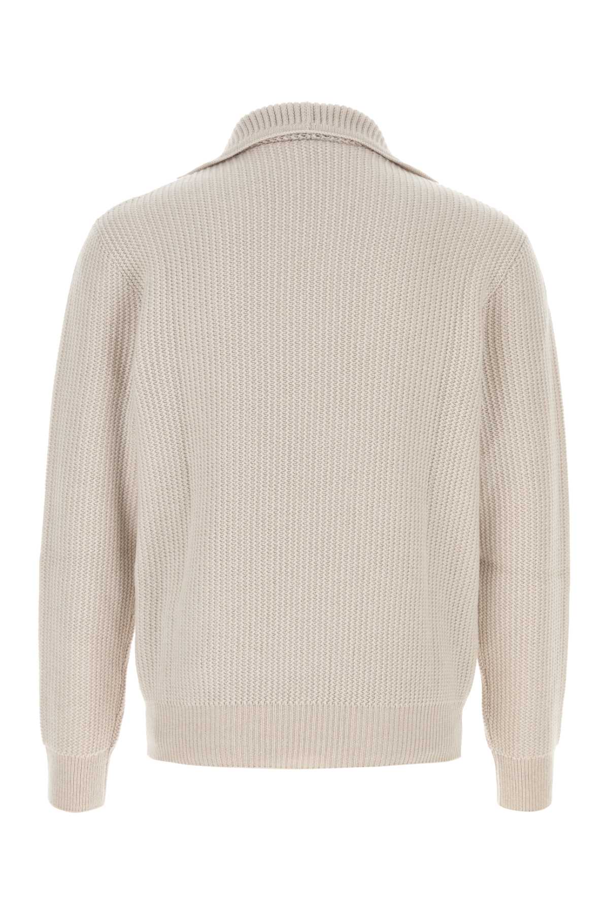 Brioni Men Light Grey Cashmere Polo Shirt BRIONI