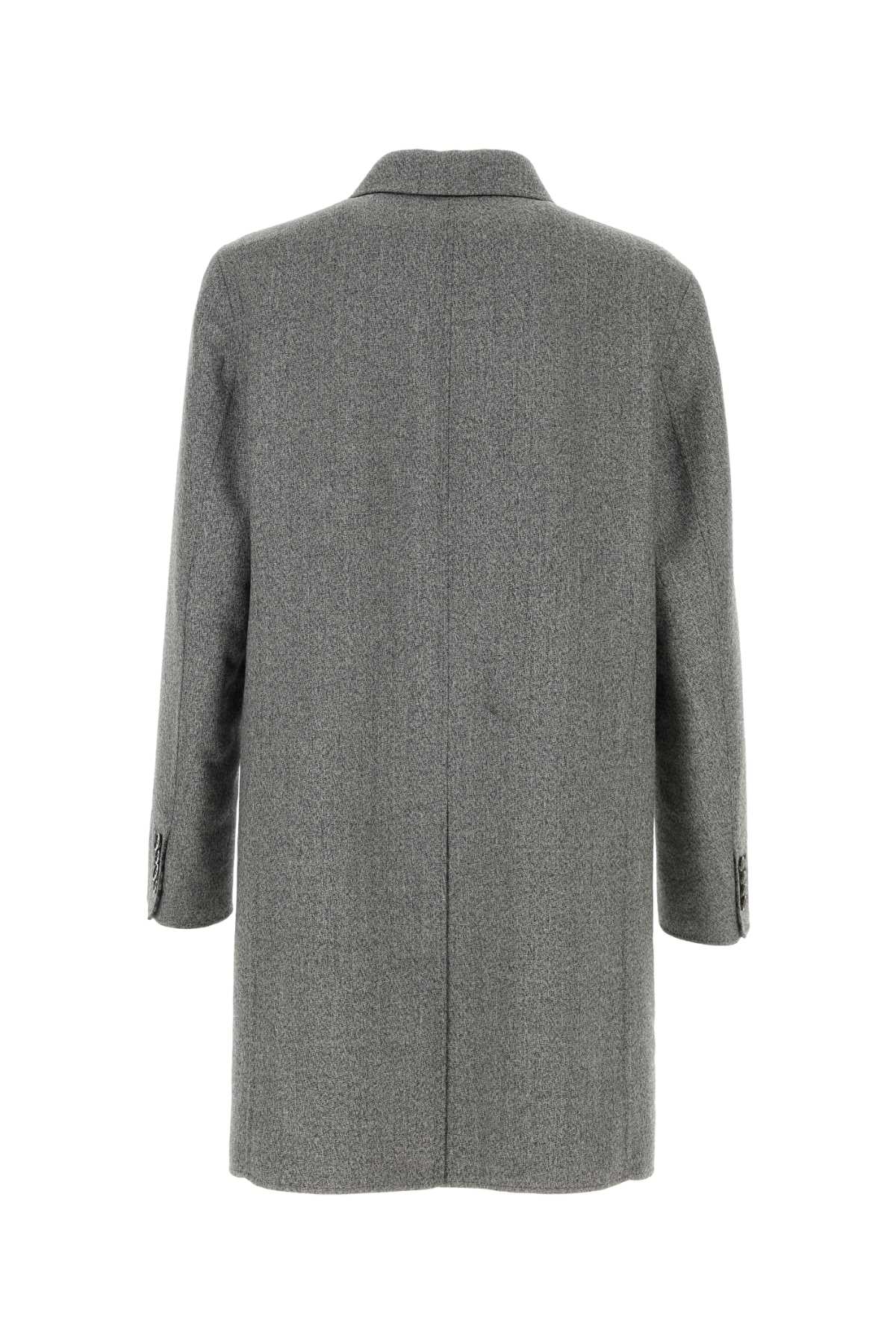 Brioni Men Melange Grey Wool Blend Coat BRIONI