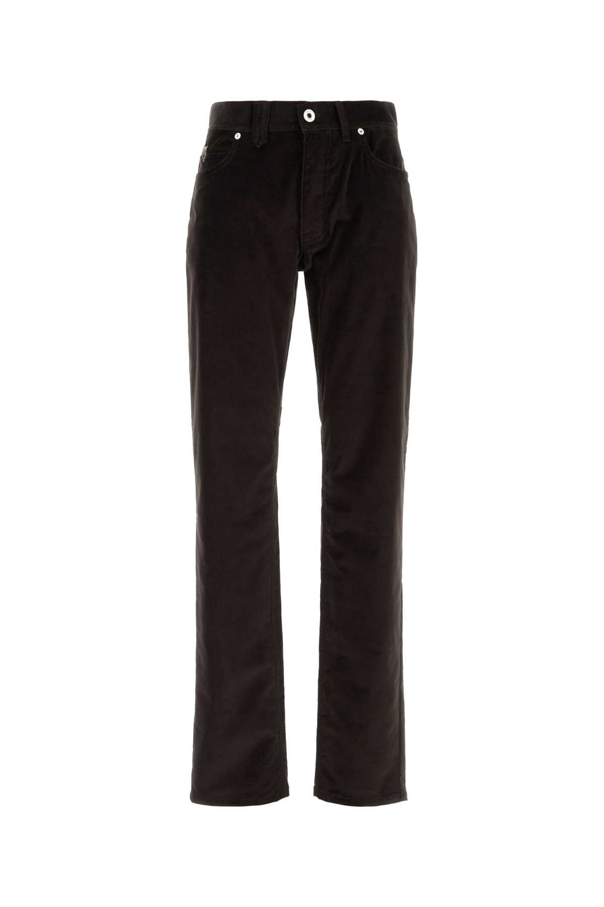 Brioni Men Dark Brown Stretch Corduroy Pant BRIONI