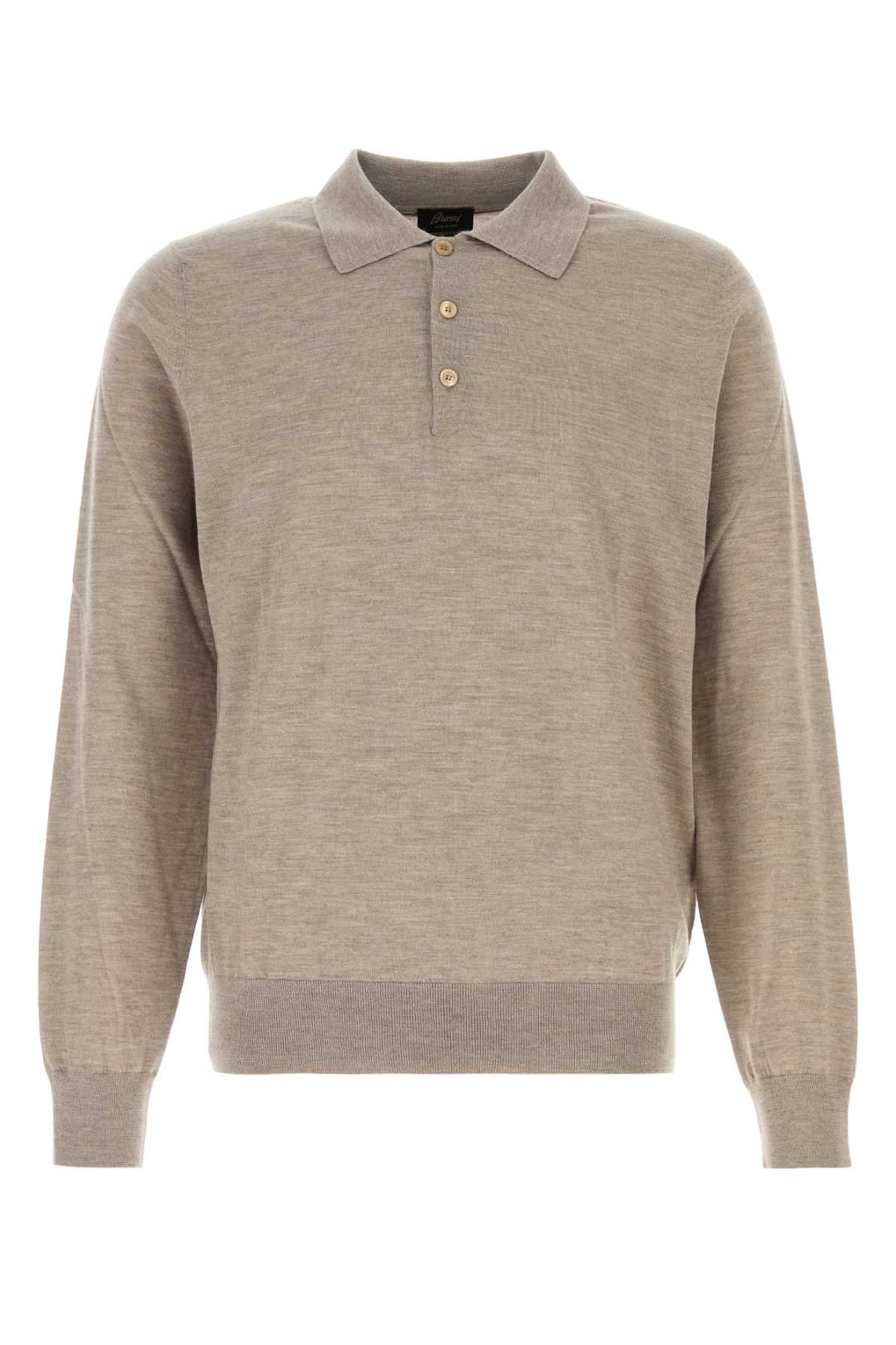 Brioni Men Dove Grey Cashmere Blend Polo Shirt BRIONI