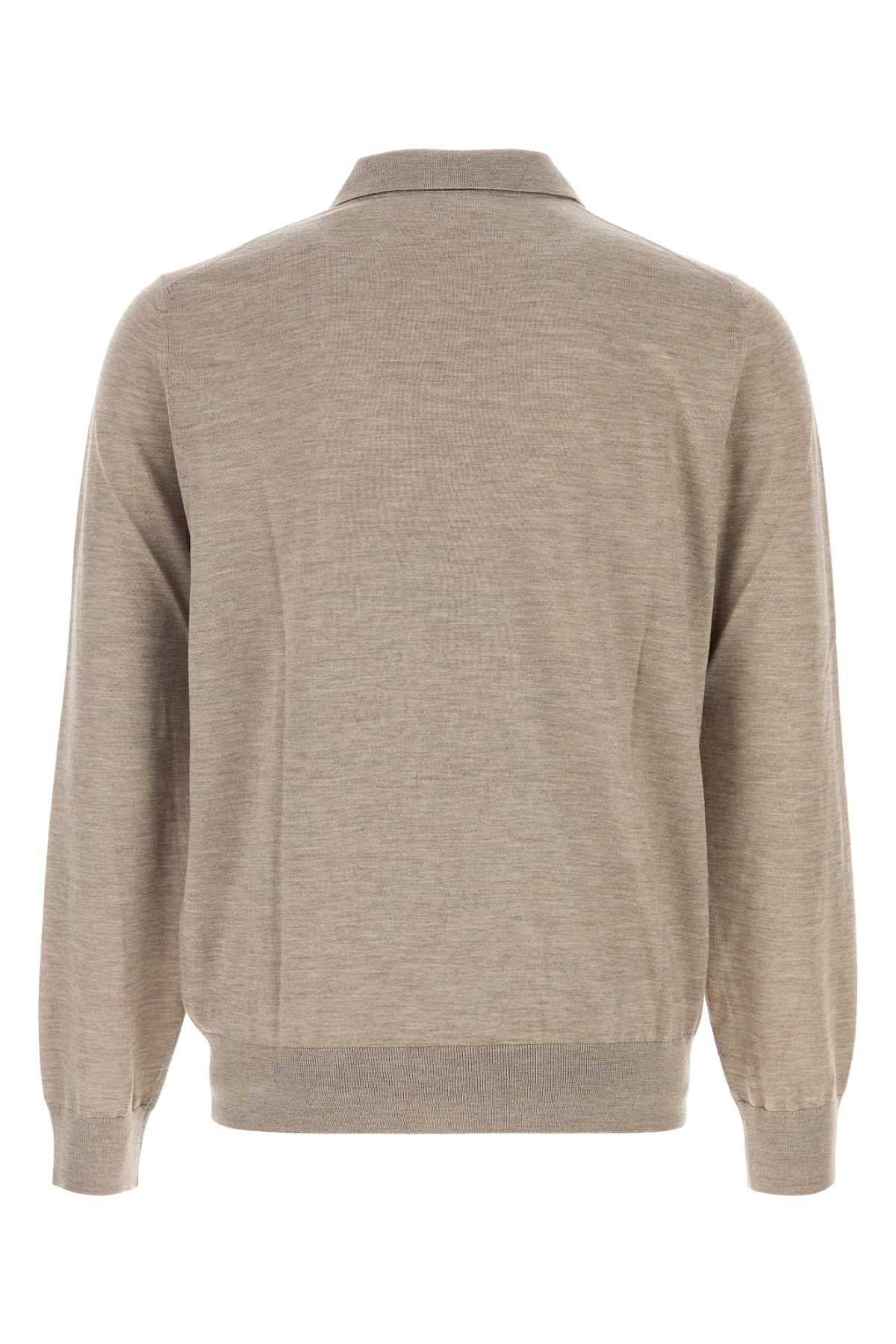 Brioni Men Dove Grey Cashmere Blend Polo Shirt BRIONI