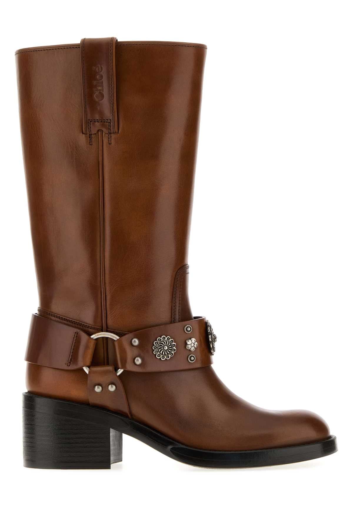 Chloe Women Brown Leather Dakota Boots CHLOE