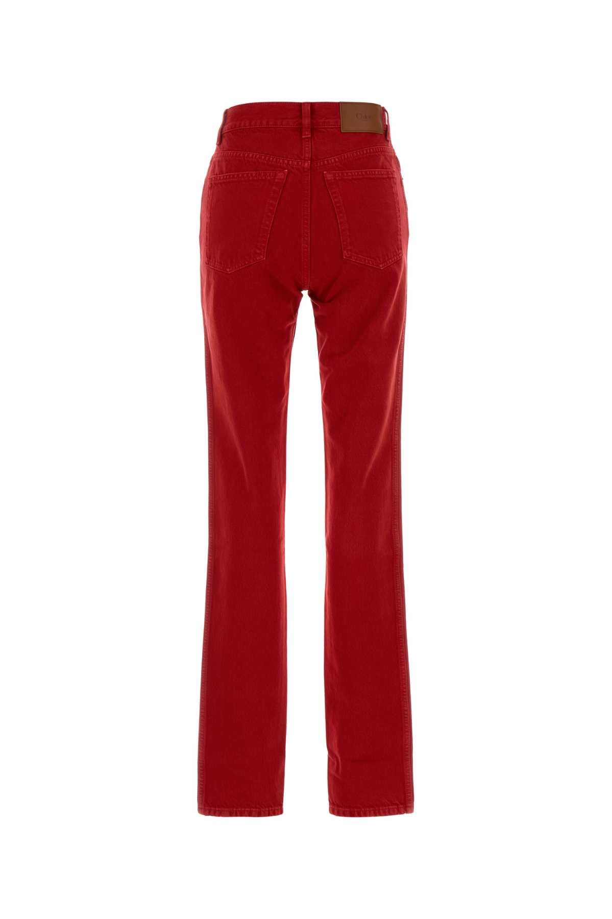 Chloe Women Red Denim Jeans CHLOE