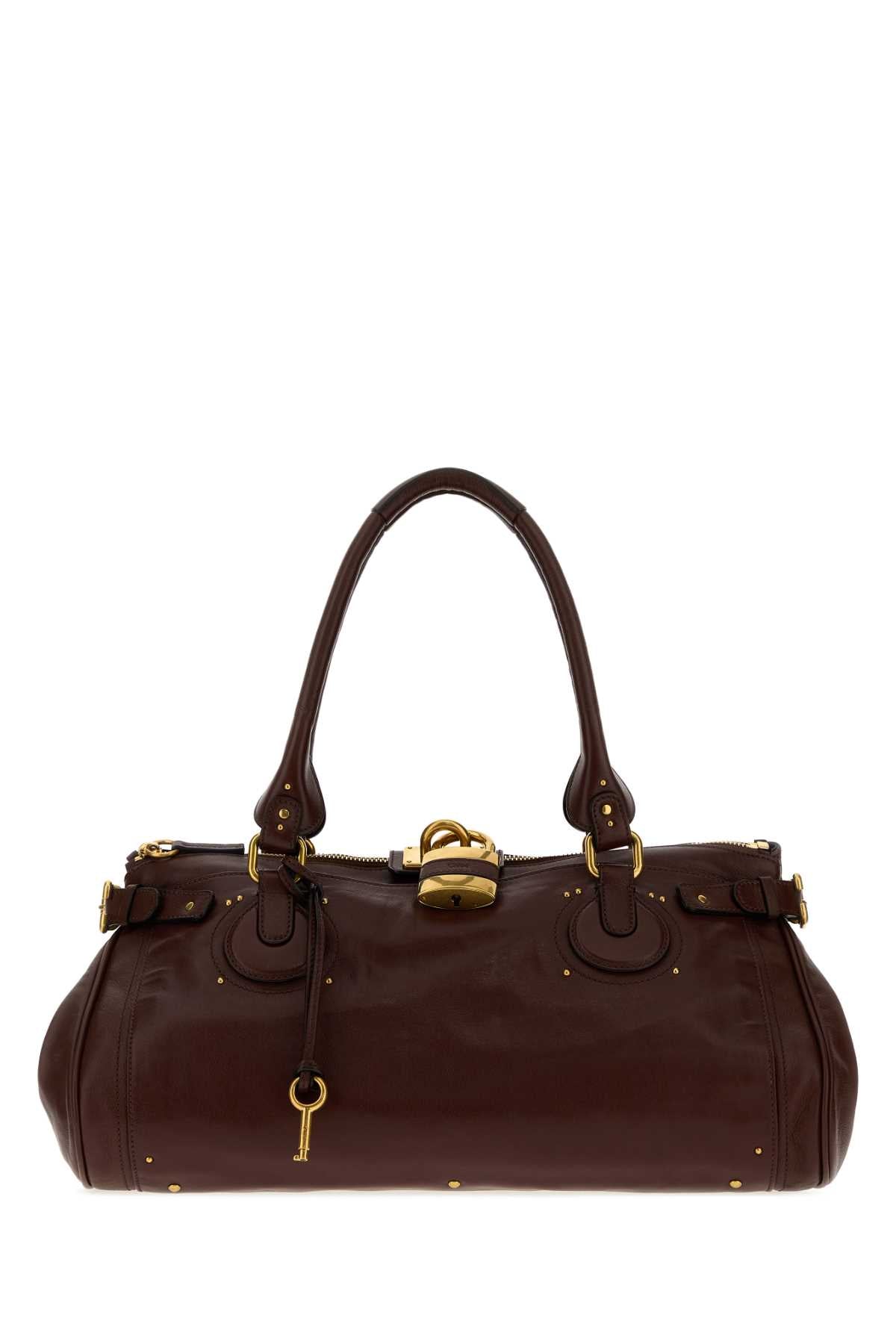 Chloe Women Chocolate Leather Paddington Xl Shoulder Bag CHLOE