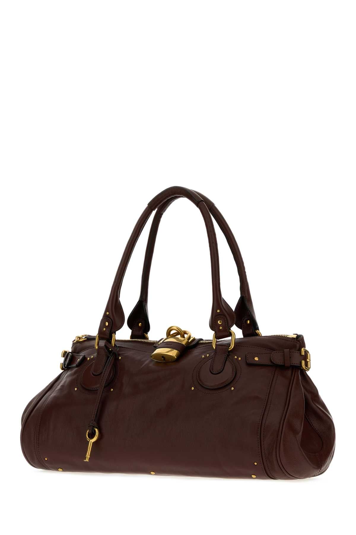 Chloe Women Chocolate Leather Paddington Xl Shoulder Bag CHLOE