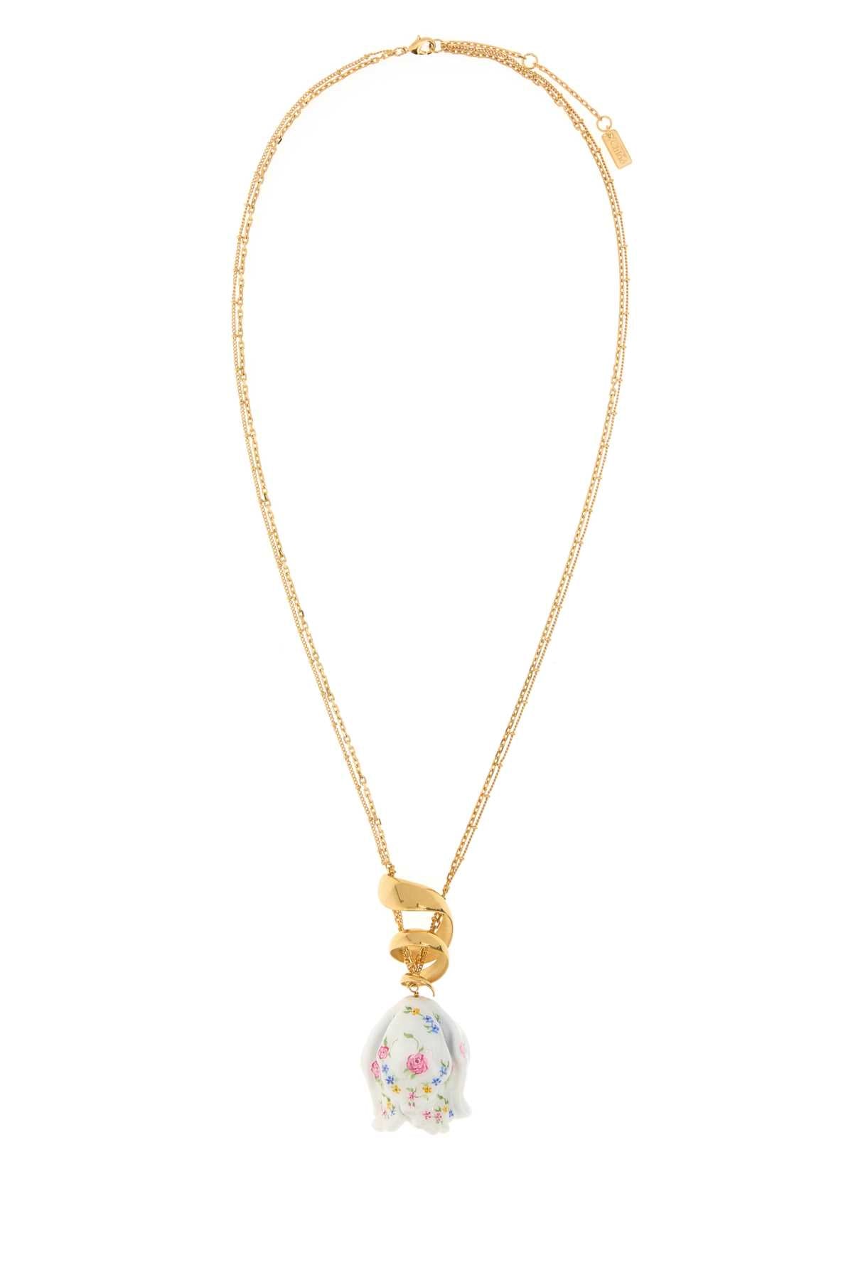Chloe Women Gold Metal Chloe Bloomcraft Necklace CHLOE