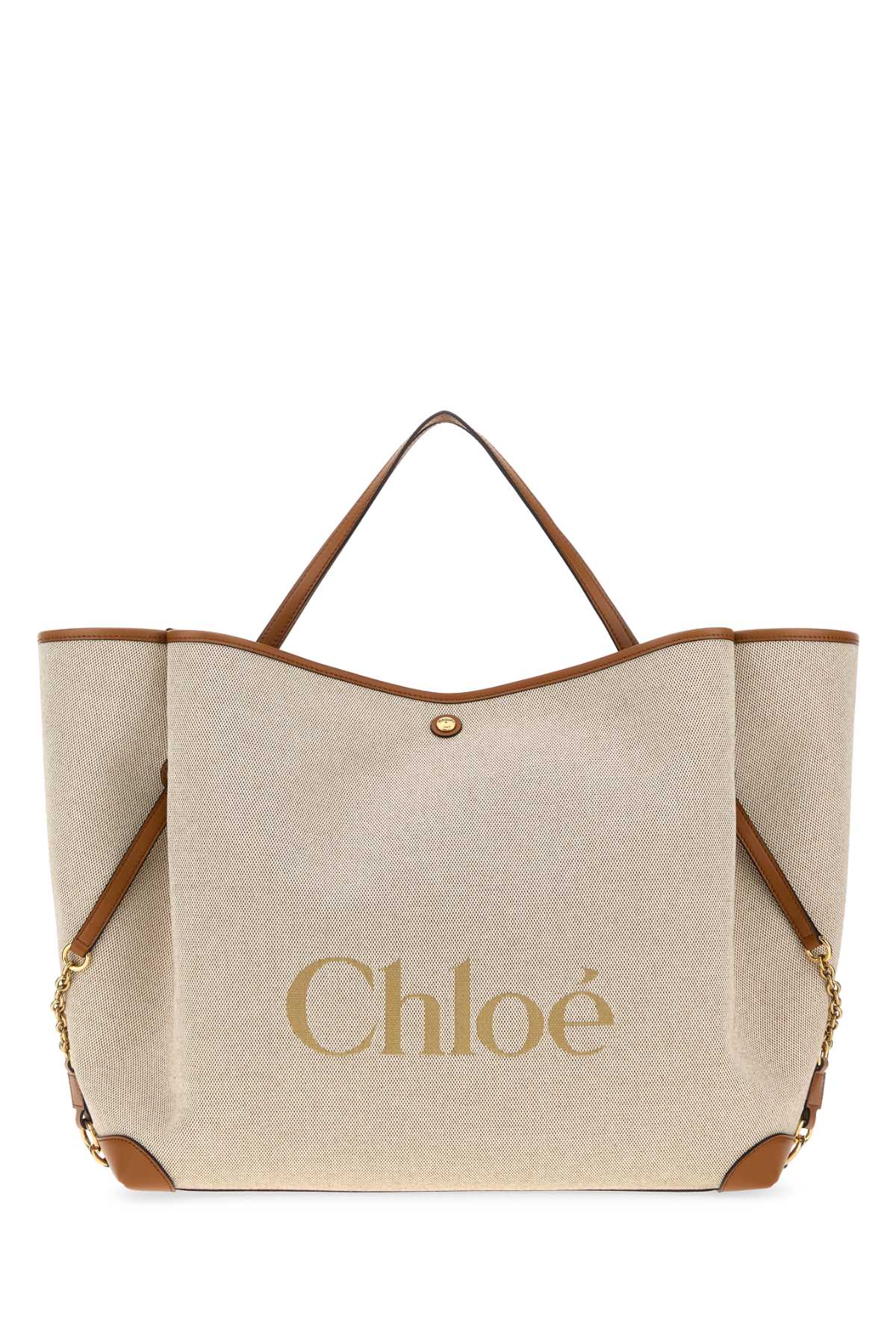 Chloe Women Beige Canvas Chloe Clover Shopping Bag CHLOE