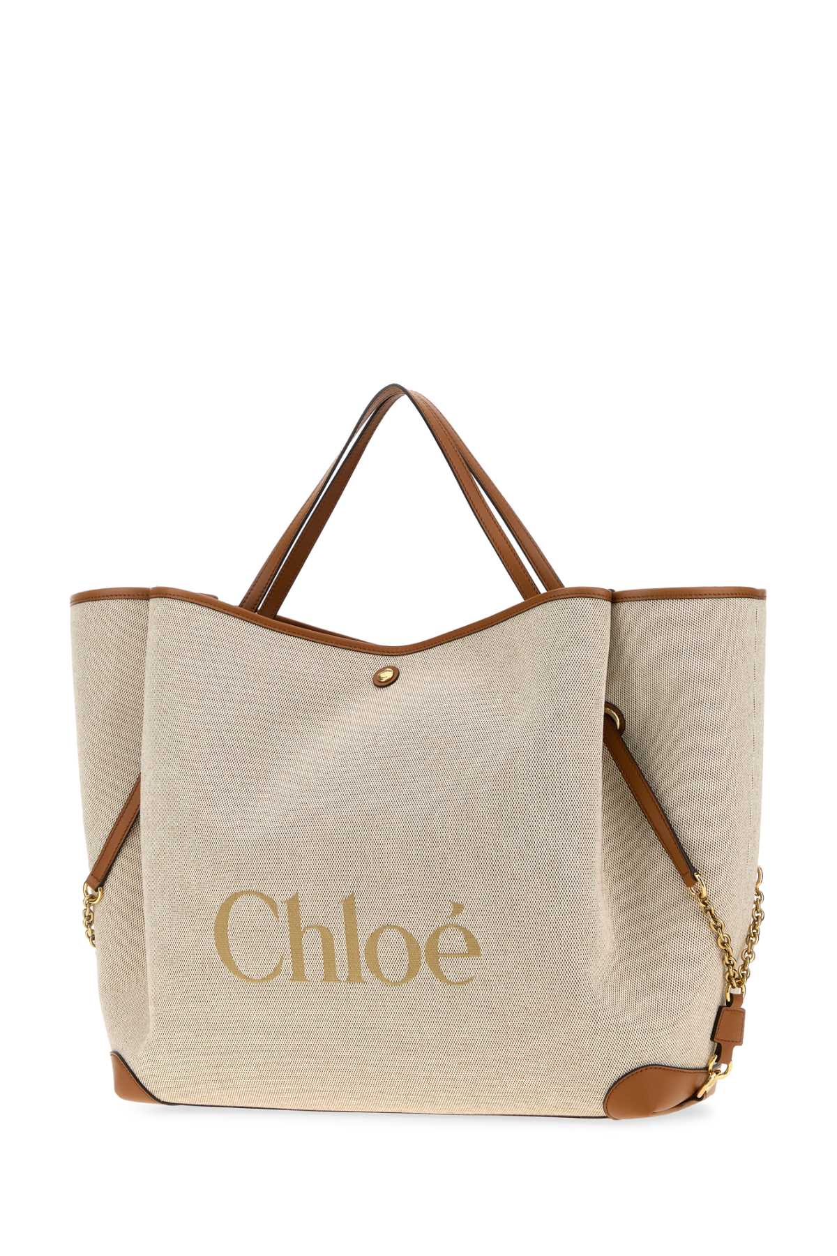 Chloe Women Beige Canvas Chloe Clover Shopping Bag CHLOE