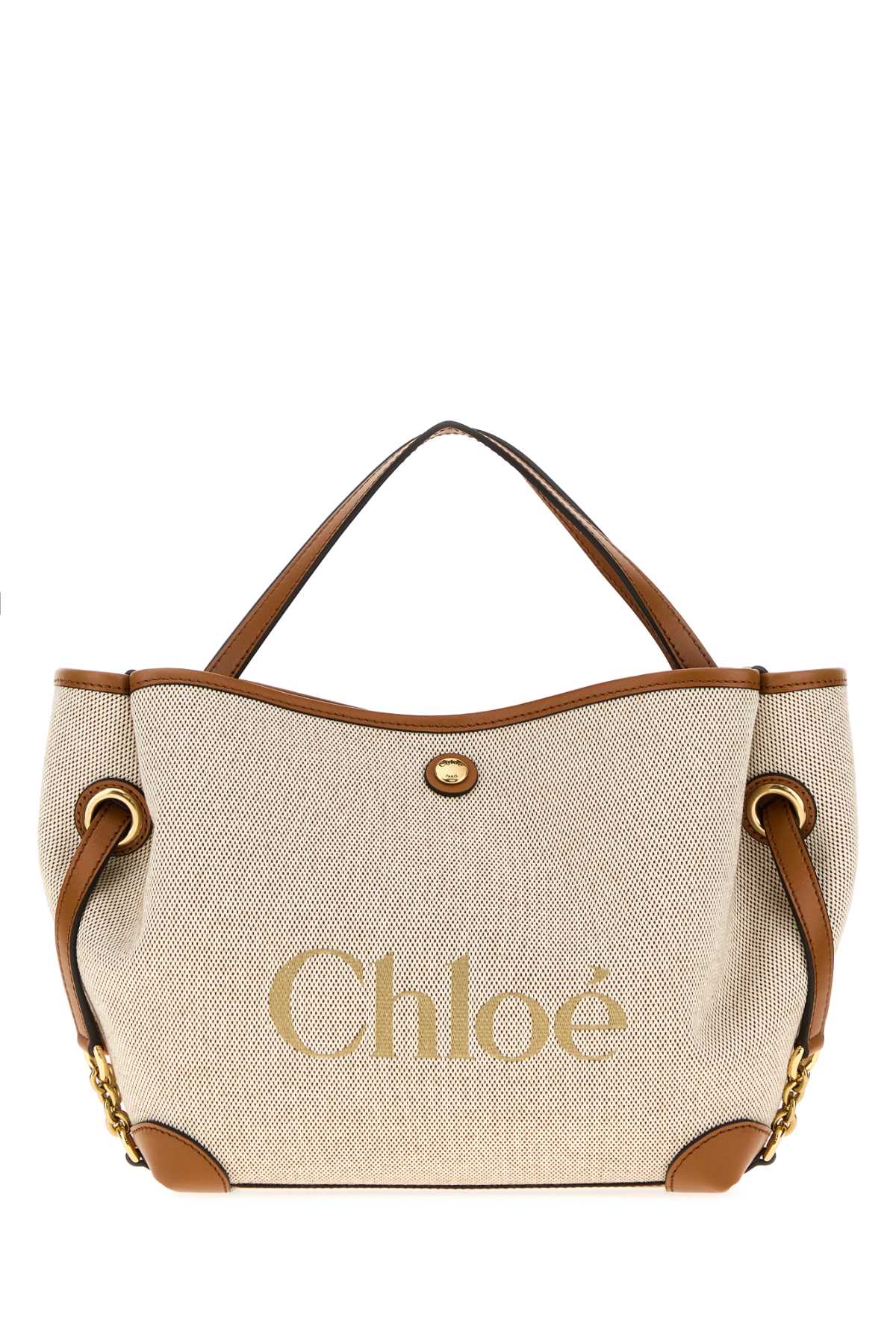Chloe Women Sand Canvas Small Chloe Clover Handbag CHLOE