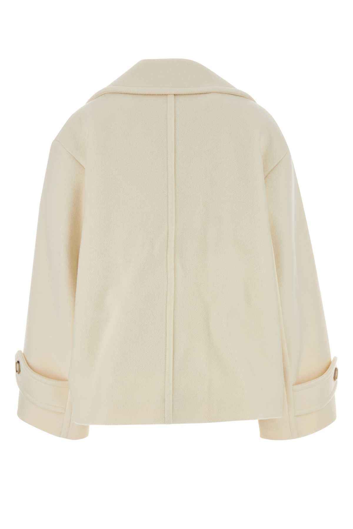 Chloe Women White Wool Blend Coat CHLOE