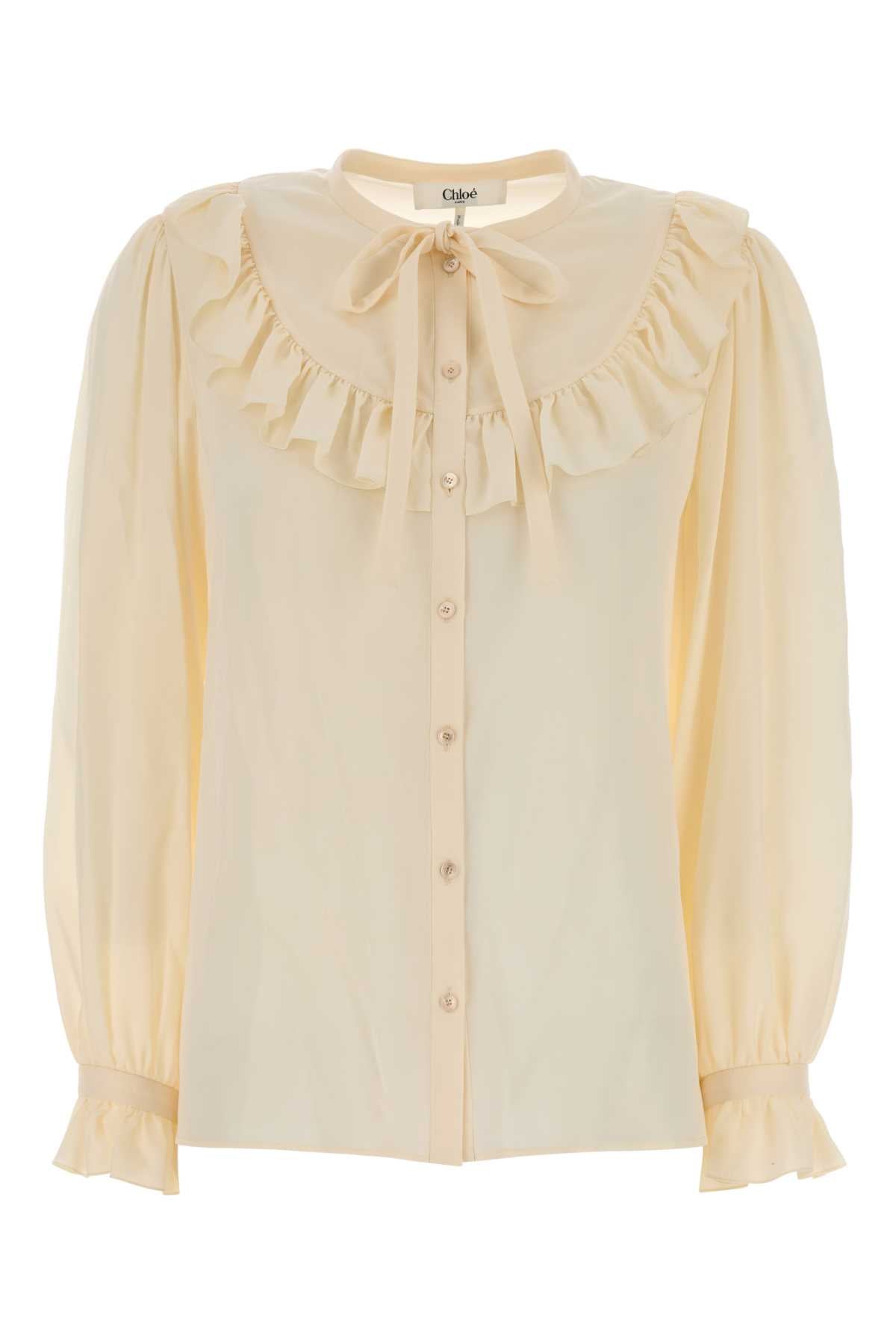 Chloe Women Cream Silk Shirt CHLOE
