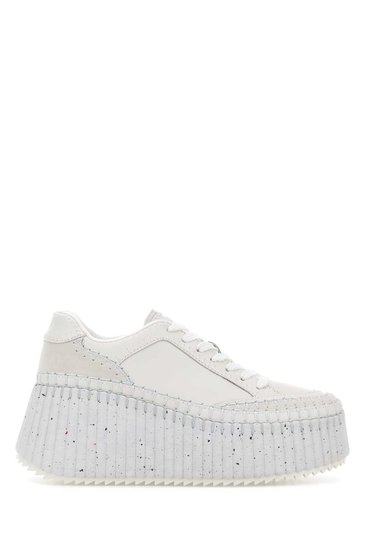 Chloe Women White Leather Nama Sneakers CHLOE