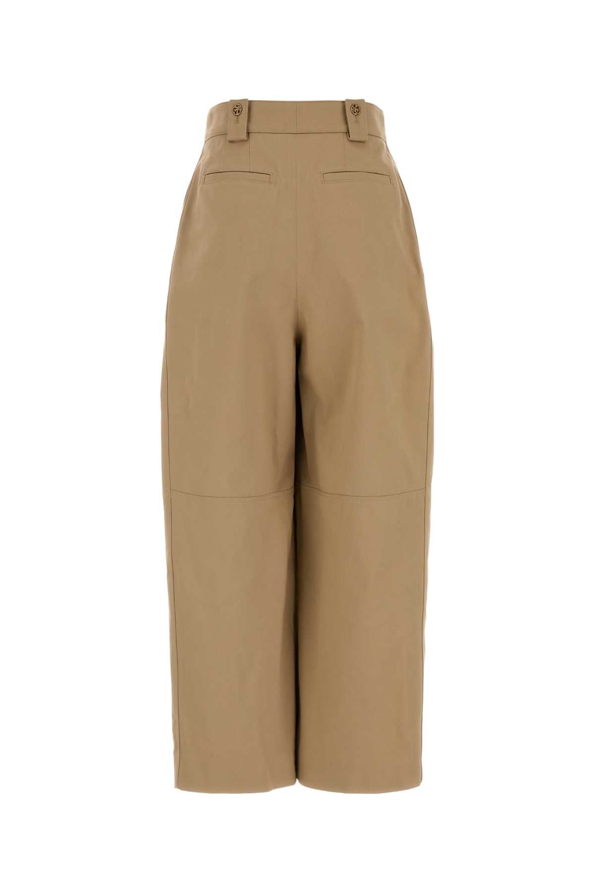 Chloe Women Beige Cotton Wide-Leg Pant Pant CHLOE