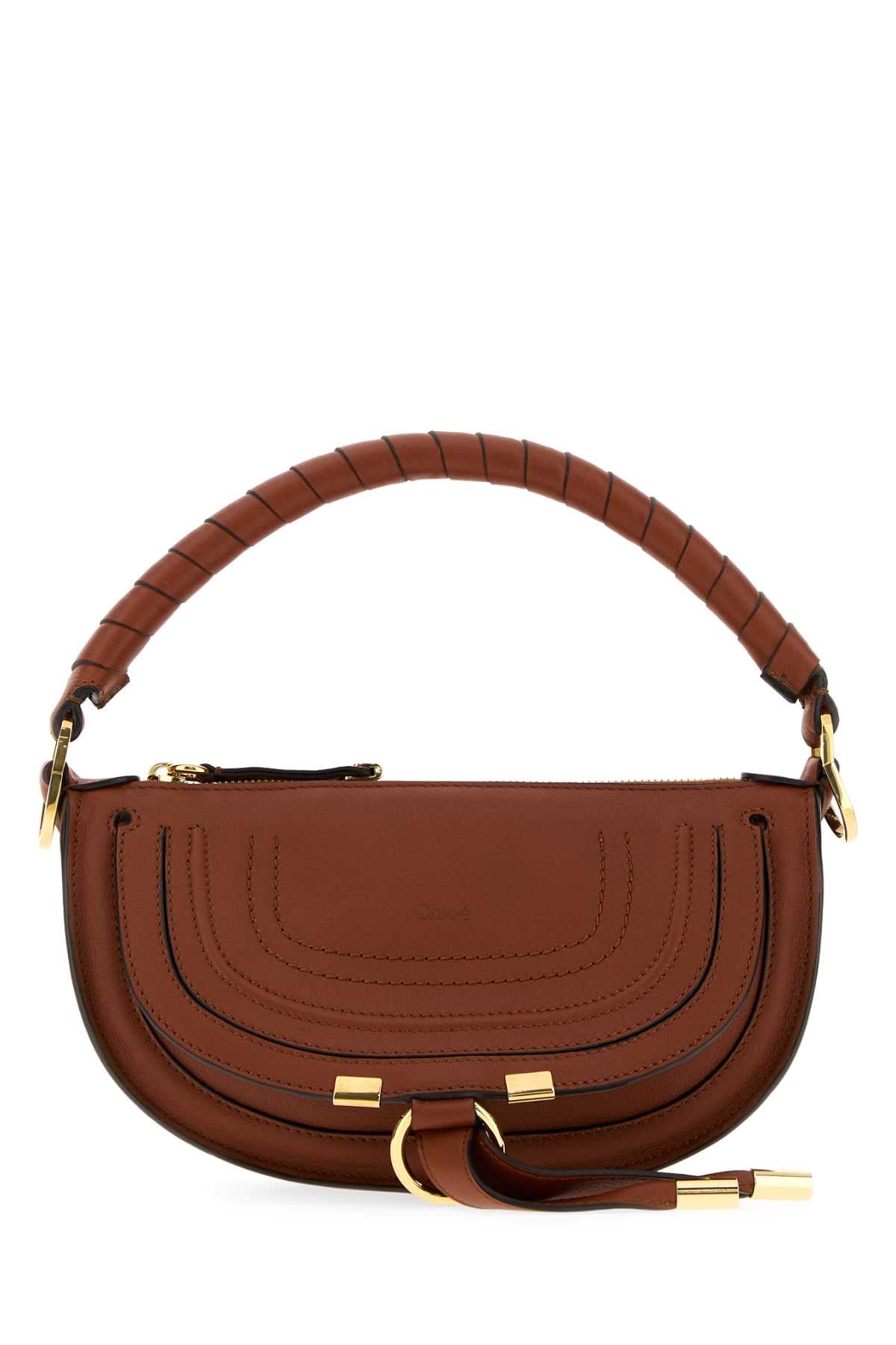 Chloe Women Brown Leather Mini Marcie Shoulder Bag CHLOE