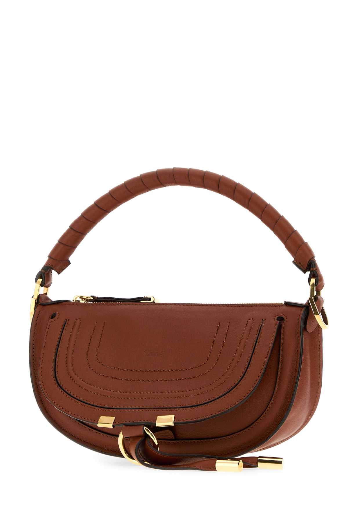 Chloe Women Brown Leather Mini Marcie Shoulder Bag CHLOE