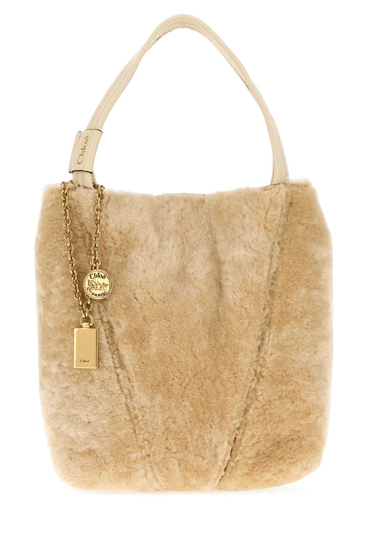Chloe Women Ivory Shearling Chloã¨ Spin Handbag CHLOE