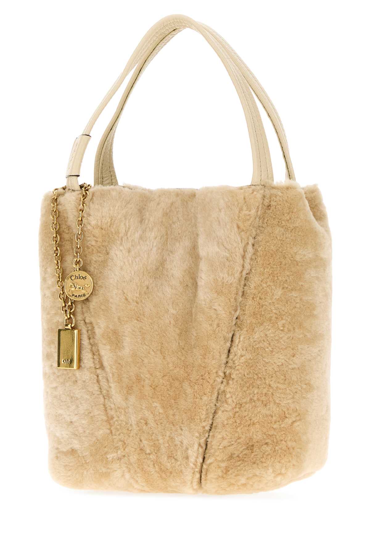Chloe Women Ivory Shearling Chloã¨ Spin Handbag CHLOE