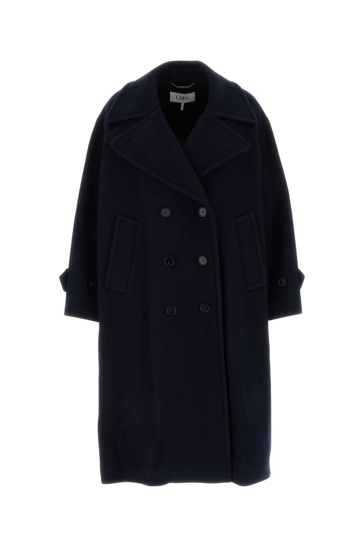 Chloe Women Midnight Blue Wool Blend Coat CHLOE