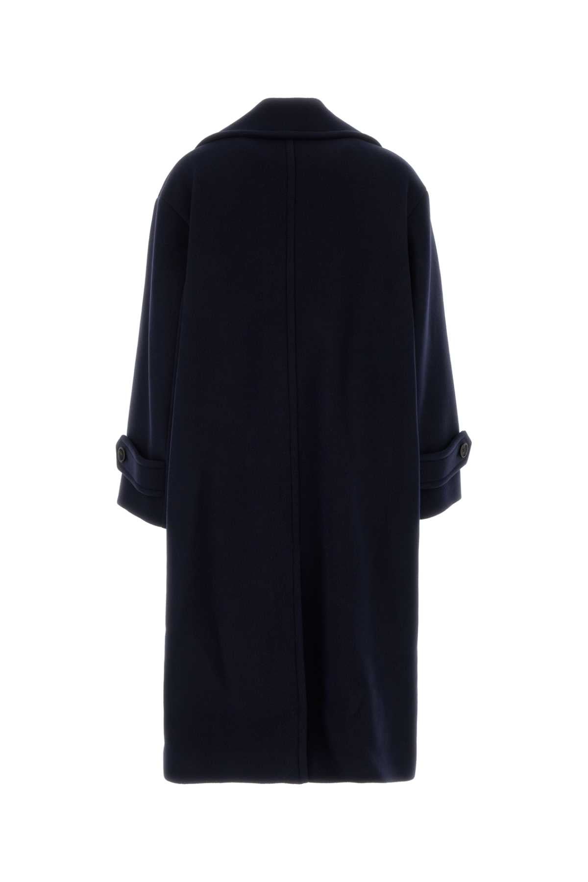 Chloe Women Midnight Blue Wool Blend Coat CHLOE
