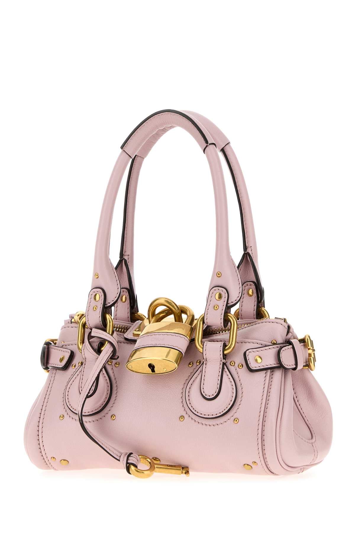 Chloe Women Pastel Pink Leather Small Paddington Handbag CHLOE