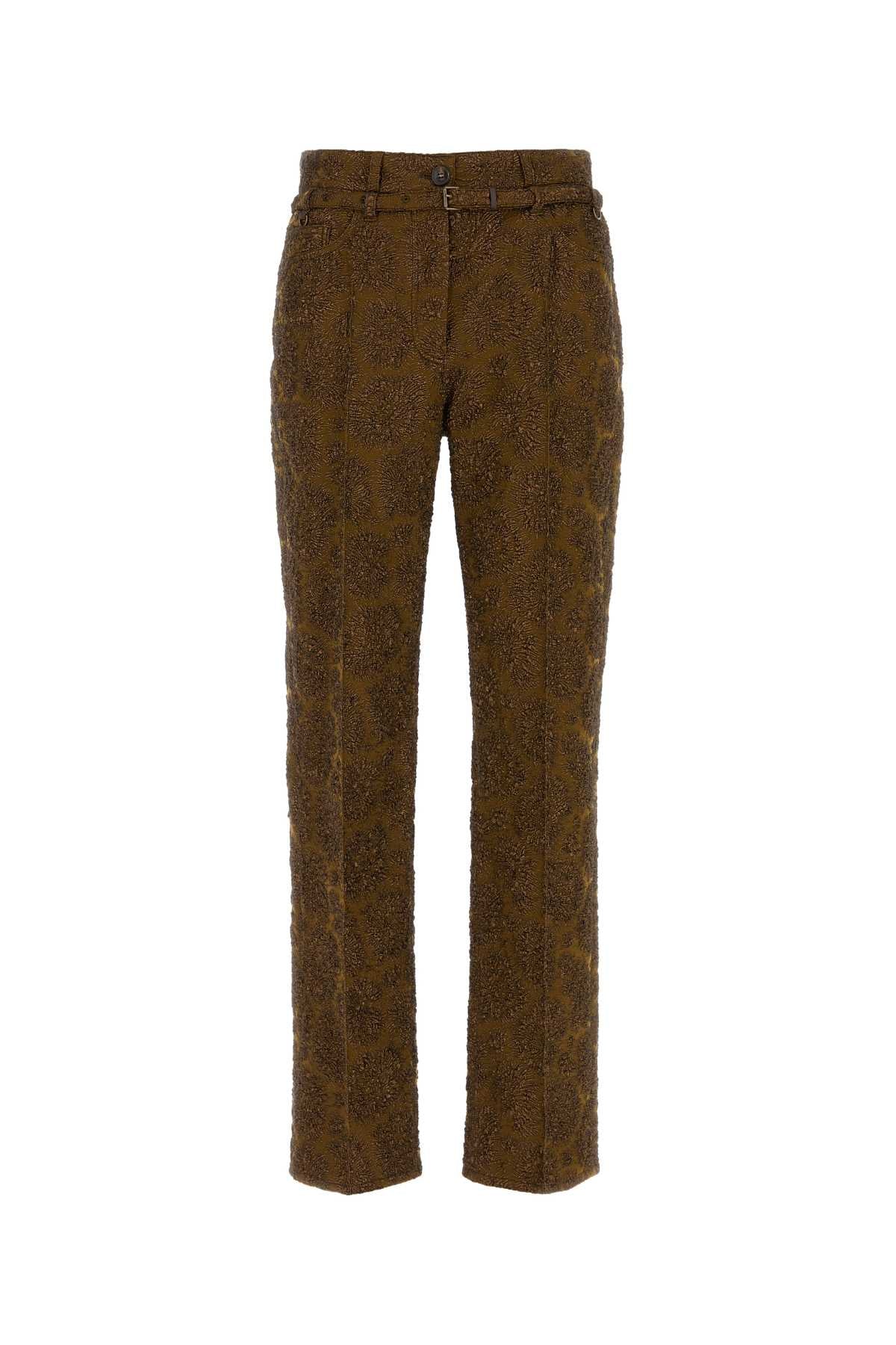 Dries Van Noten Women Brown Stretch Jacquard Persy Pant DRIES VAN NOTEN