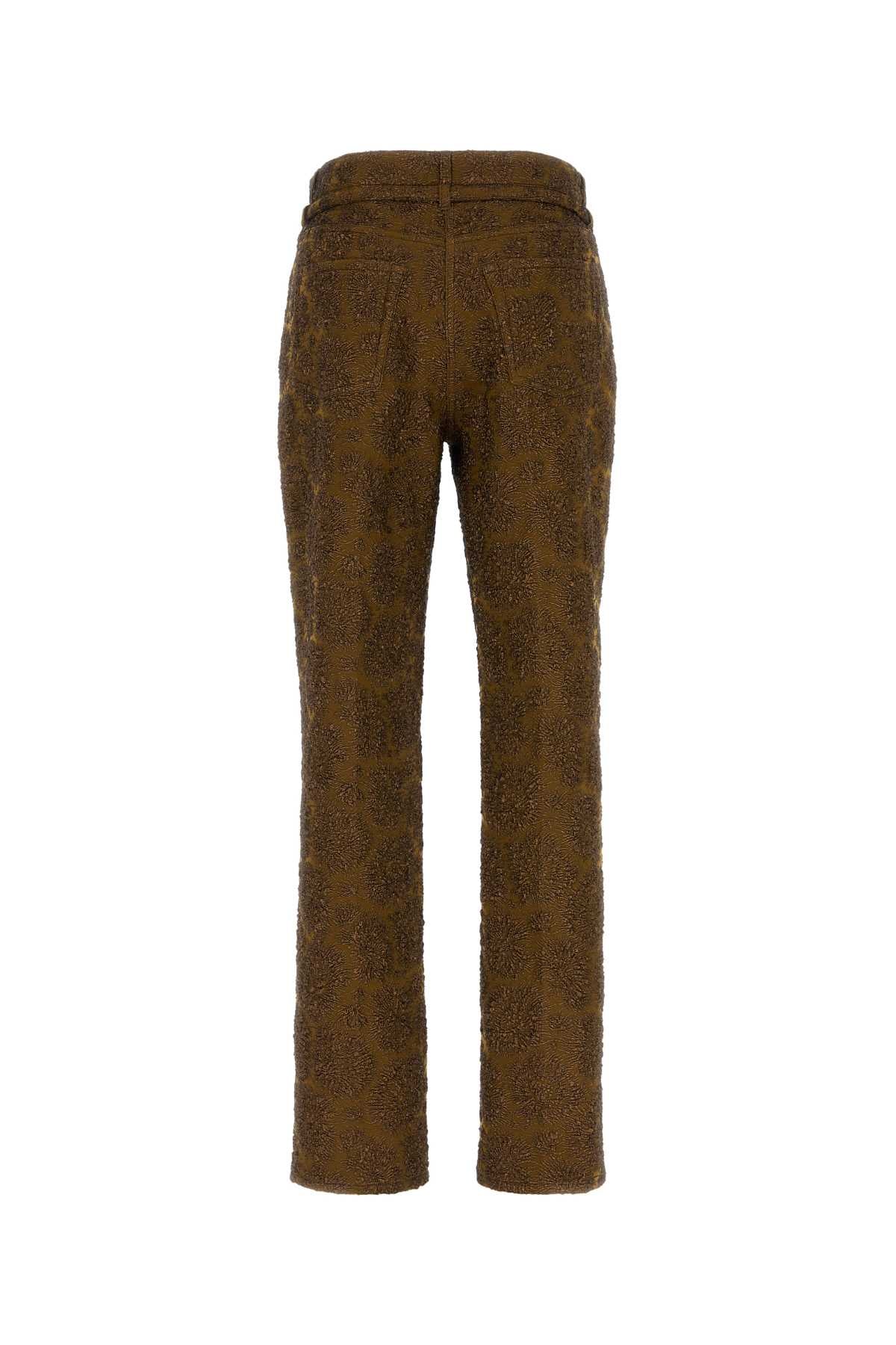 Dries Van Noten Women Brown Stretch Jacquard Persy Pant DRIES VAN NOTEN