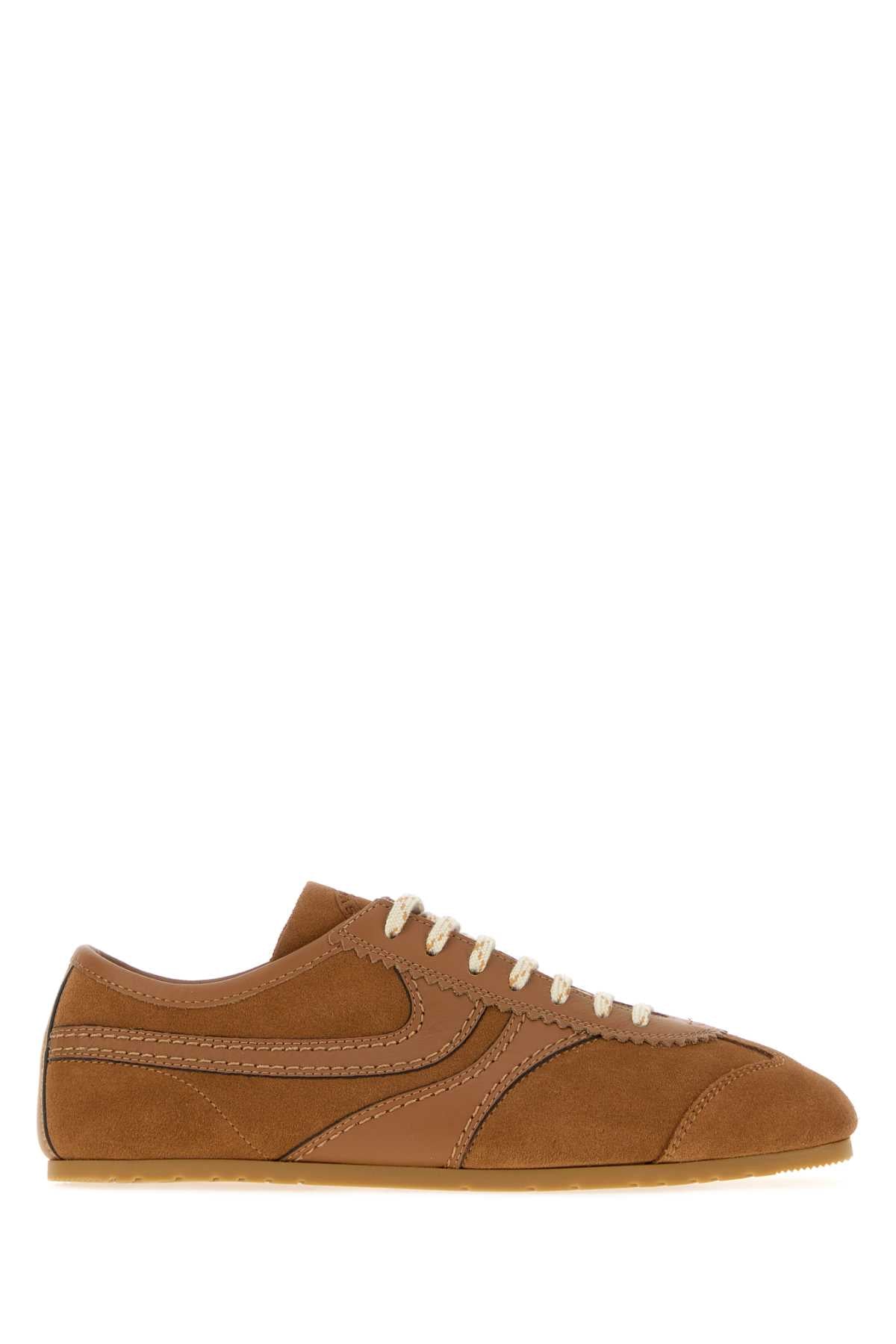 Dries Van Noten Women Camel Suede Sneakers DRIES VAN NOTEN