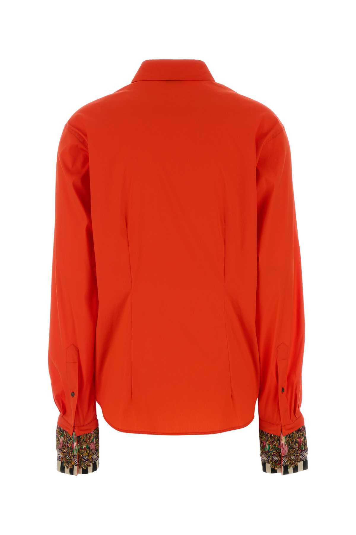 Dries Van Noten Women Coral Stretch Poplin Chloris Shirt DRIES VAN NOTEN