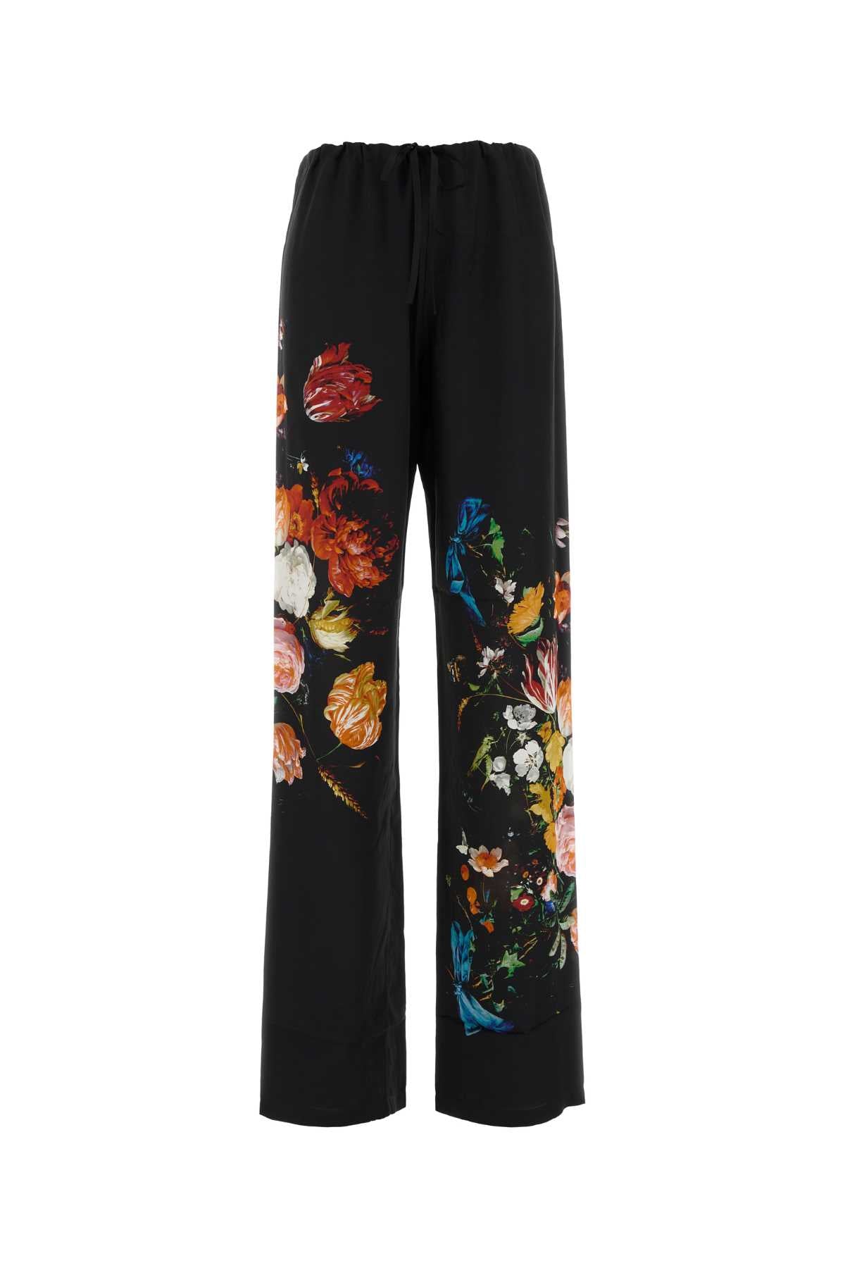Dries Van Noten Women Black Satin Pachas Pant DRIES VAN NOTEN