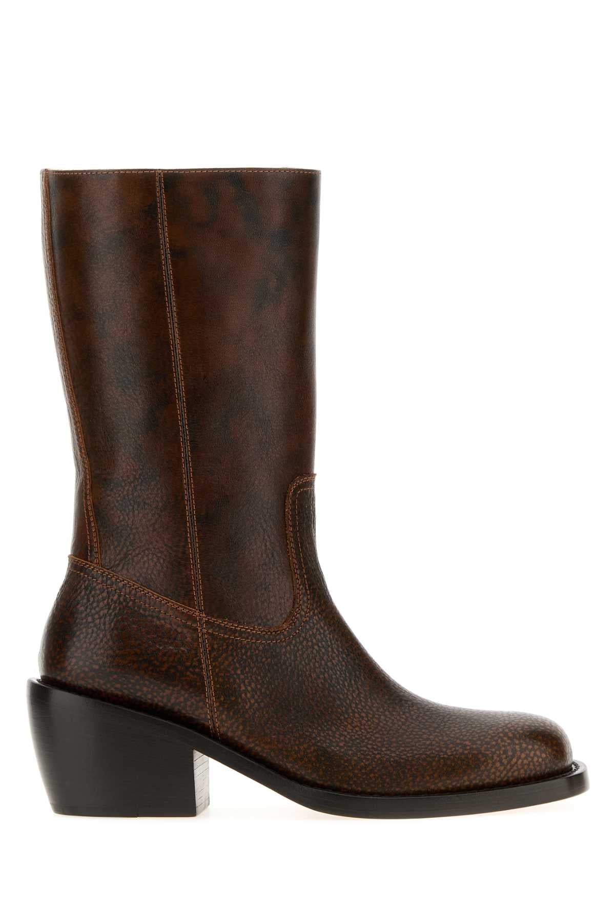 Dries Van Noten Women Brown Leather Boots DRIES VAN NOTEN