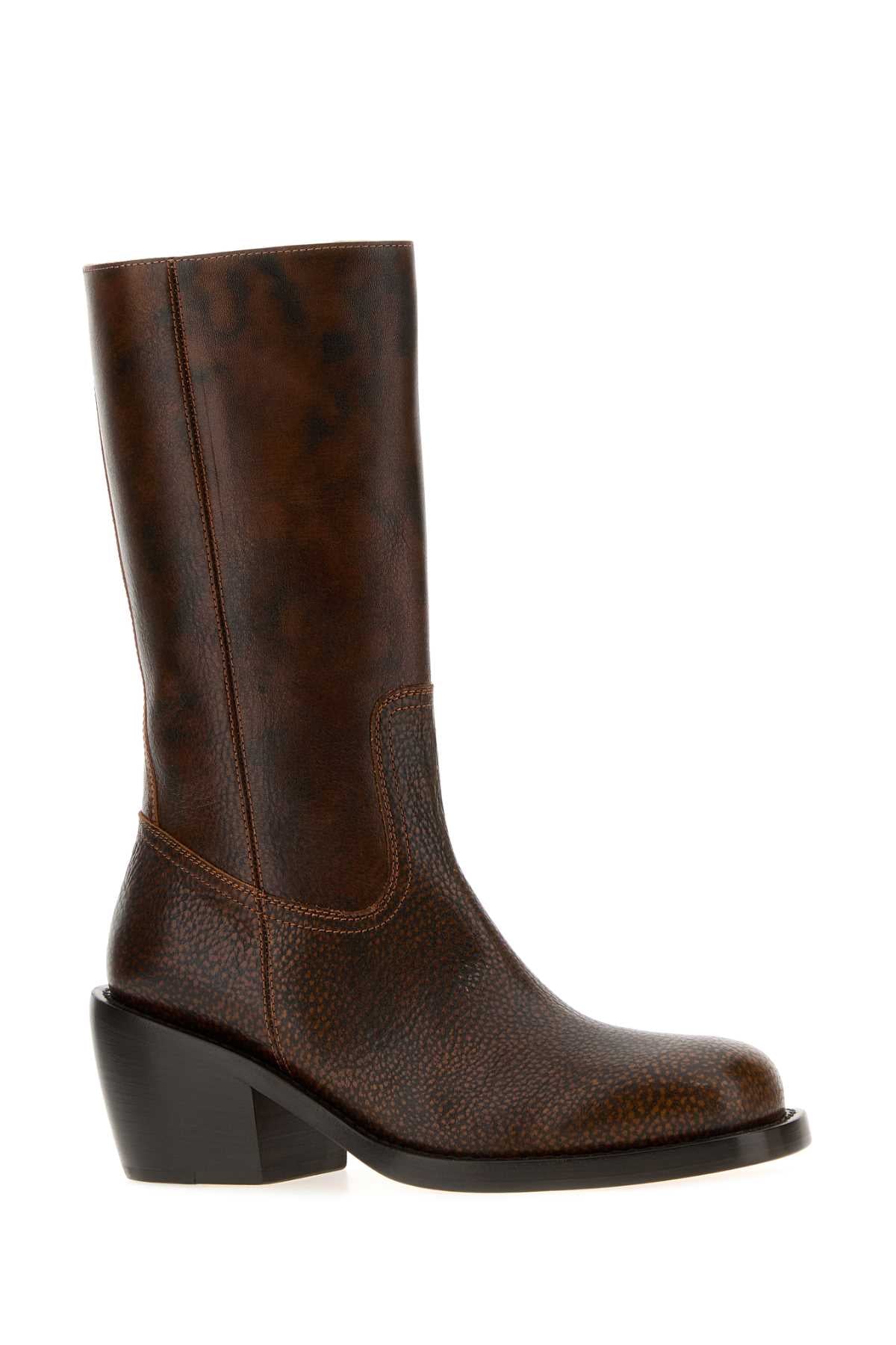 Dries Van Noten Women Brown Leather Boots DRIES VAN NOTEN