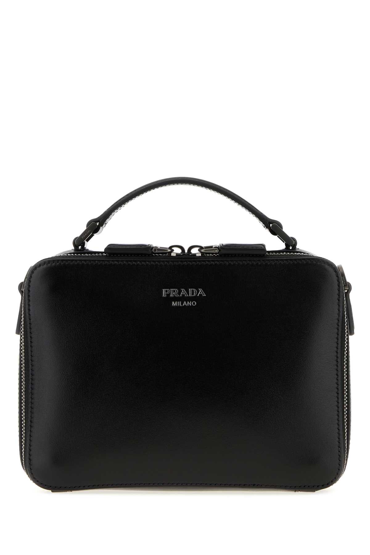 Prada Men Black Leather Brique Handbag PRADA