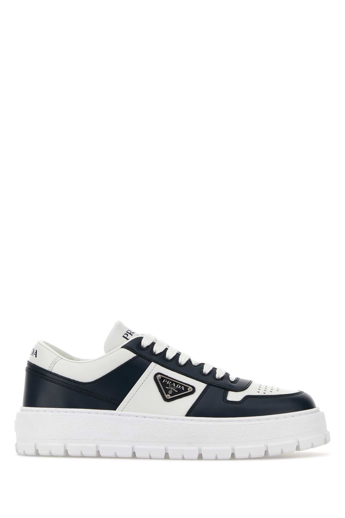 Prada Men Two-Tone Leather Sneakers PRADA