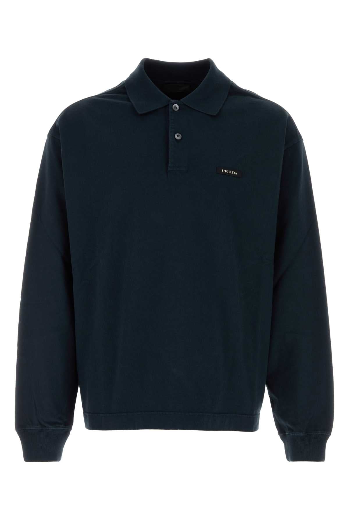 Prada Men Navy Blue Cotton Polo Shirt PRADA