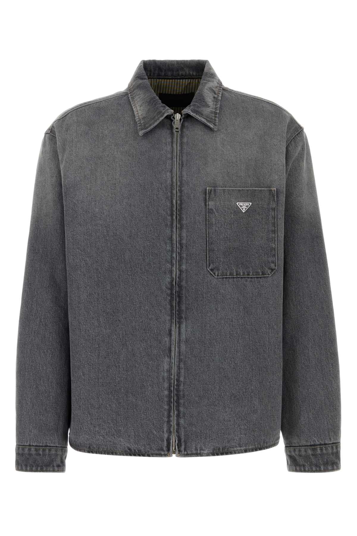 Prada Men Black Denim Shirt PRADA