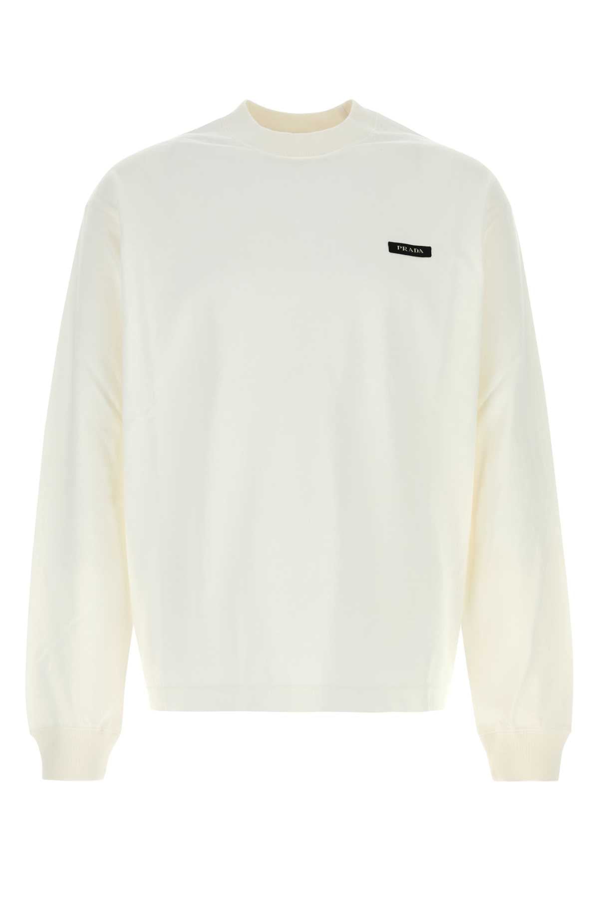 Prada Men White Cotton Sweatshirt PRADA