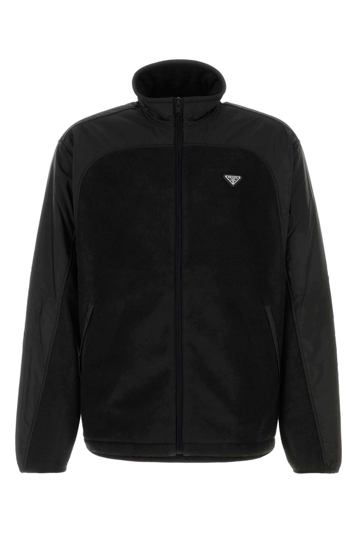 Prada Men Black Pile And Re-Nylon Sweatshirt PRADA