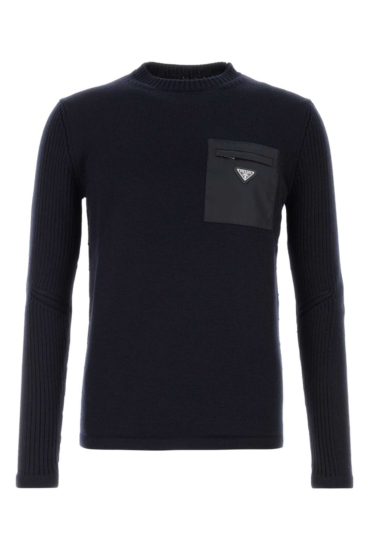 Prada Men Midnight Blue Wool Sweater PRADA
