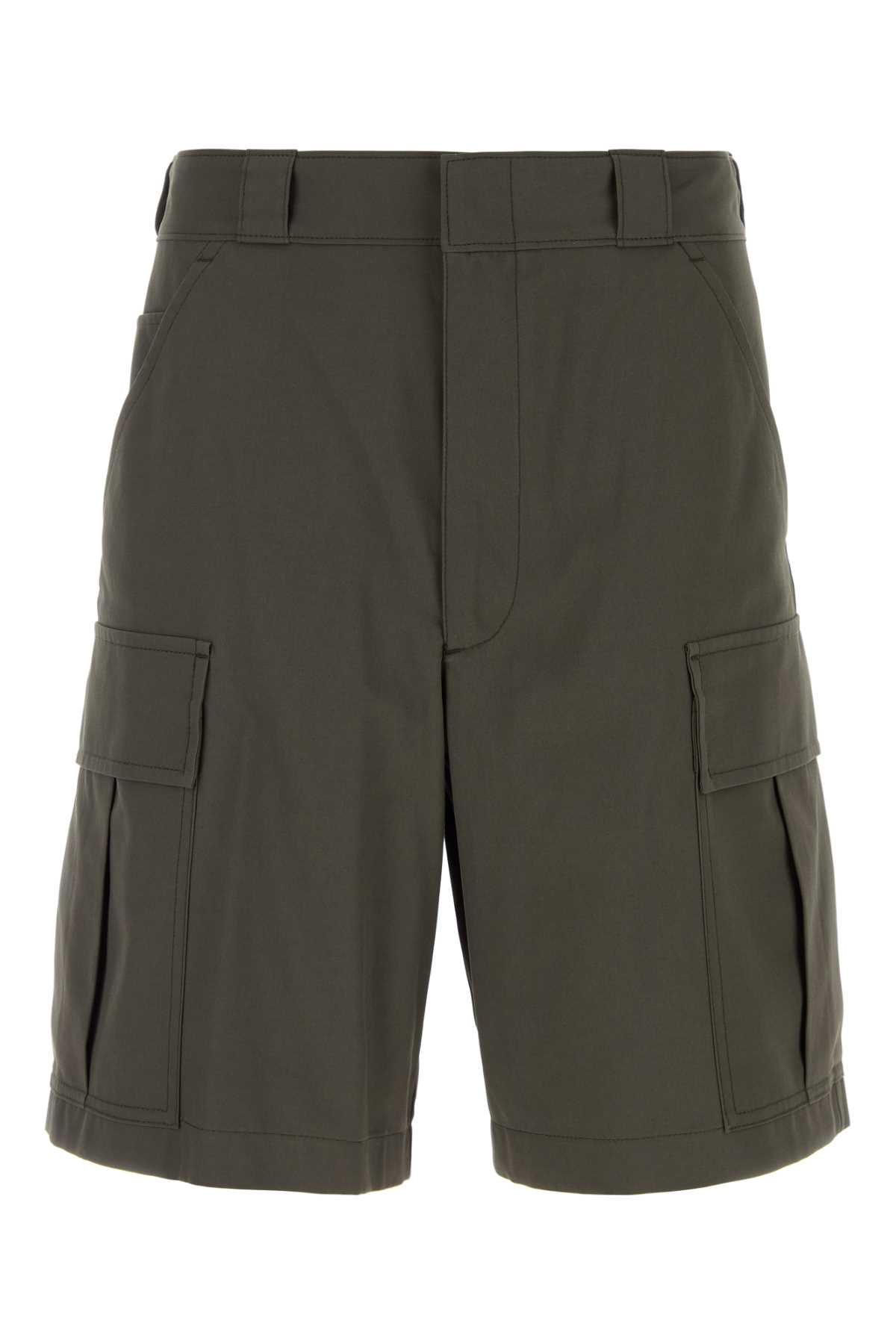 Prada Men Khaki Cotton Bermuda Shorts PRADA