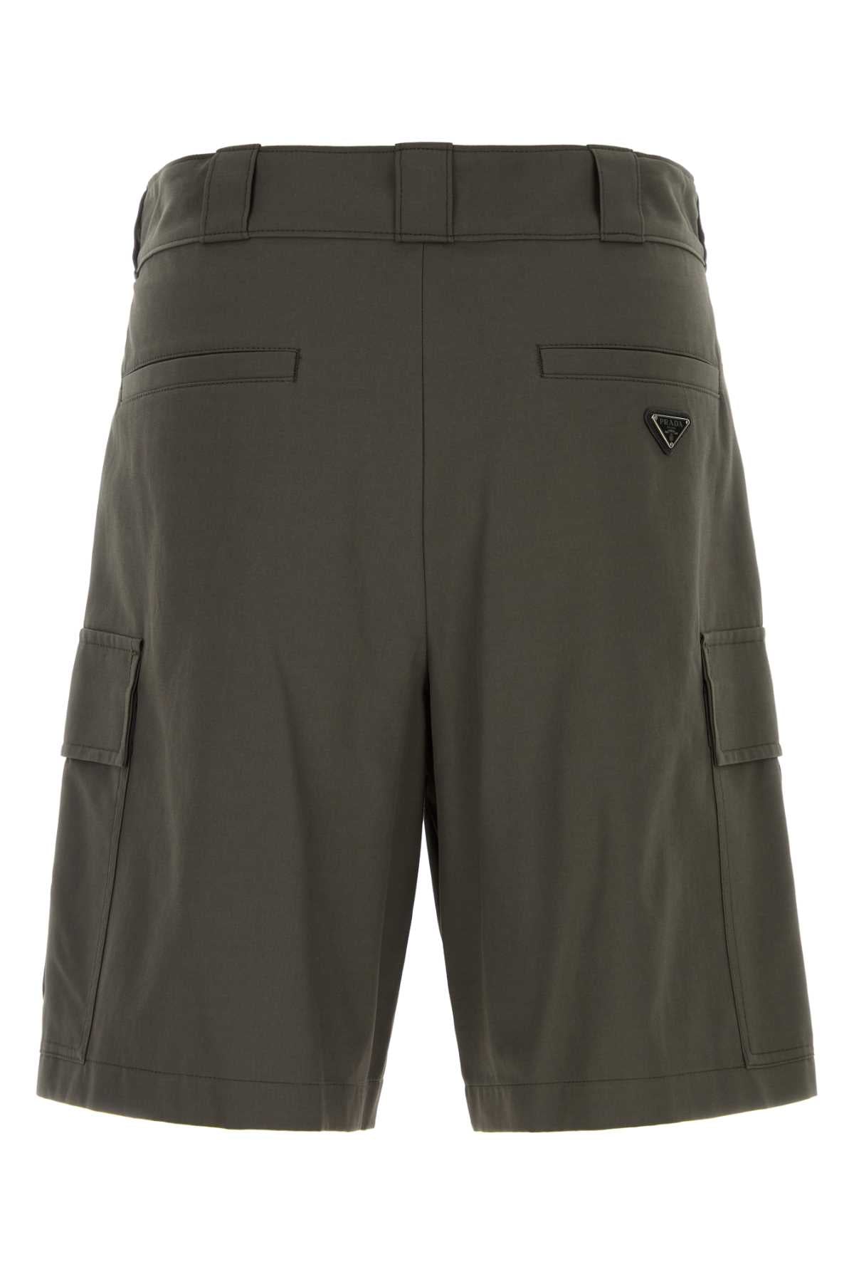 Prada Men Khaki Cotton Bermuda Shorts PRADA