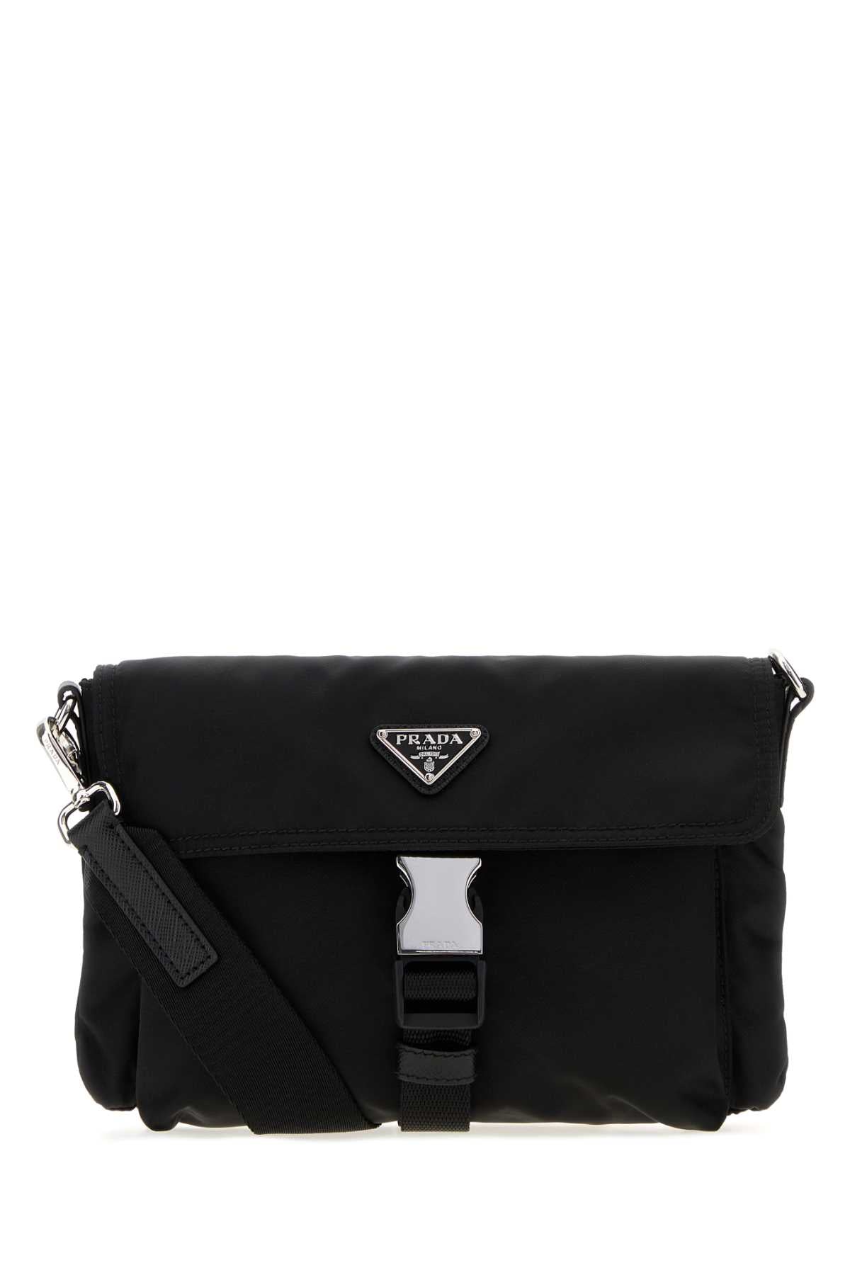 Prada Men Black Fabric Phone Holder PRADA
