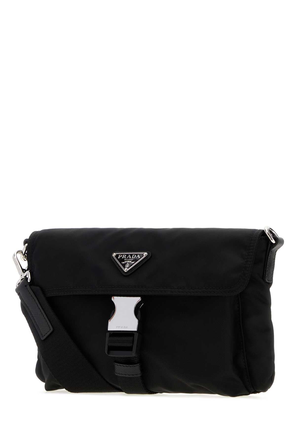 Prada Men Black Fabric Phone Holder PRADA